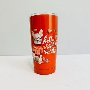 CLEMENTINE HELLO SWEATER WEATHER PUPPY HOT/COLD TRAVEL TUMBLER FLASK